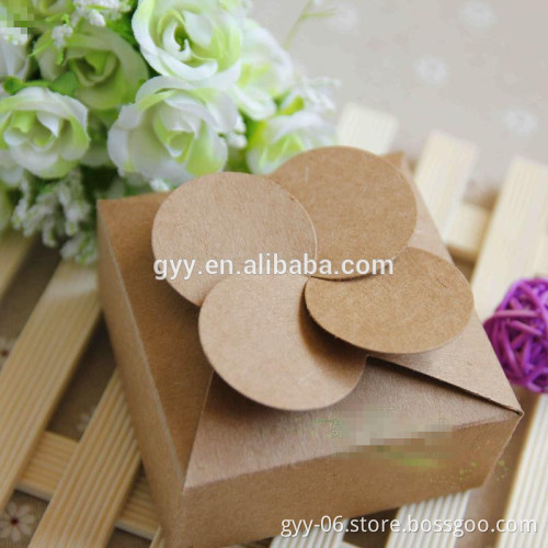 Natural Raw Kraft Paper Box with Flower Closure, Soap Gift Box